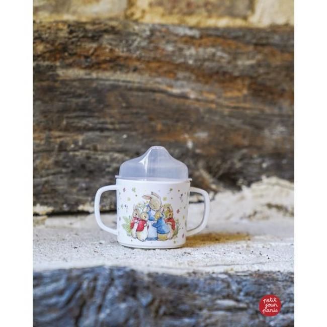 Tasse d'apprentissage antid&eacute;rapante pierre lapin multicolore 160 ml